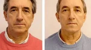 Two photos of a man in different sweaters.