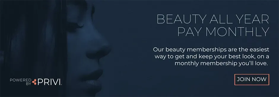 Beauty membership advertisement with join now option.