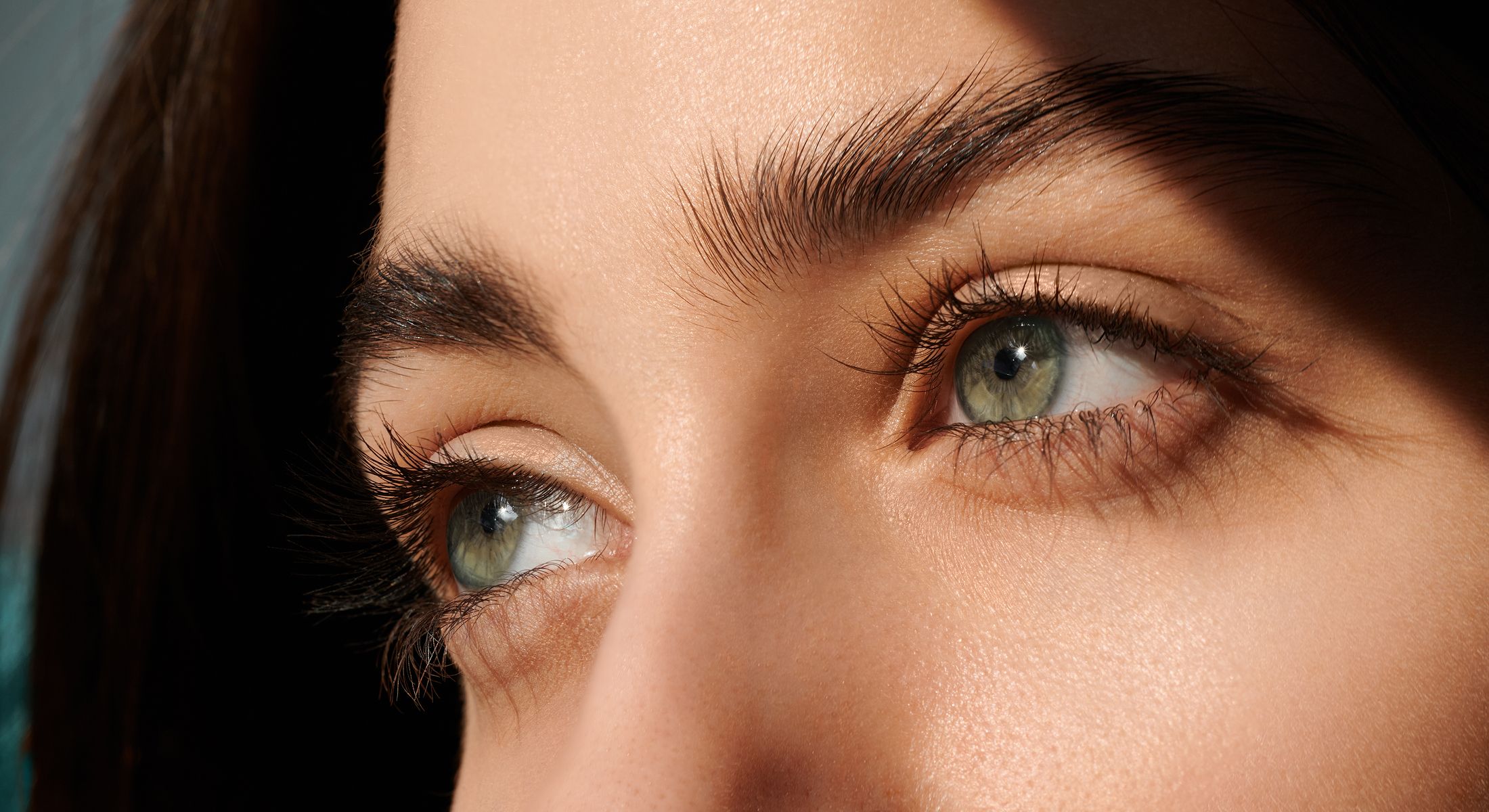 Close-up of beautiful eyes and skin details.