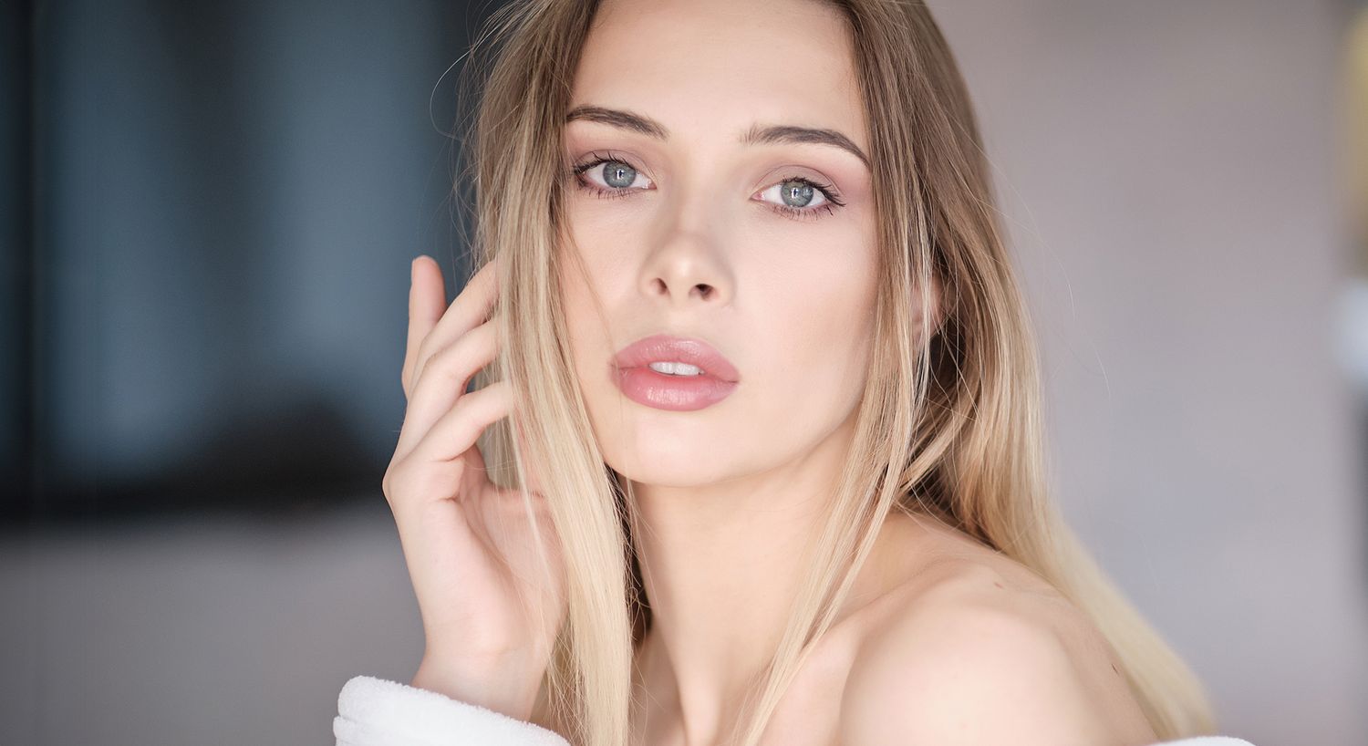 Portrait of a woman with long hair.